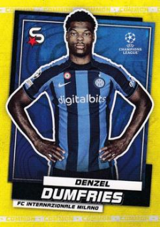 Denzel Dumfries Internazionale Milano Topps UEFA Football Superstars 2022/23 Common Yellow #78