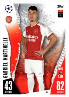 Gabriel Martinelli Arsenal 2023/24 Topps Match Attax ChL #43