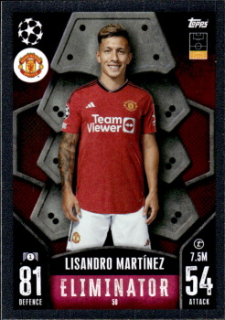 Lisandro Martinez Manchester United 2023/24 Topps Match Attax ChL Eliminator #50