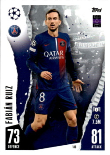 Fabian Ruiz Paris Saint-Germain 2023/24 Topps Match Attax ChL #186