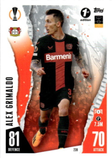 Alex Grimaldo Bayer 04 Leverkusen 2023/24 Topps Match Attax ChL 1st edition #239