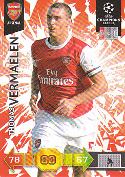 Thomas Vermaelen Arsenal 2010/11 Panini Adrenalyn XL CL #3