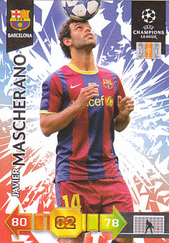 Javier Mascherano FC Barcelona 2010/11 Panini Adrenalyn XL CL #27
