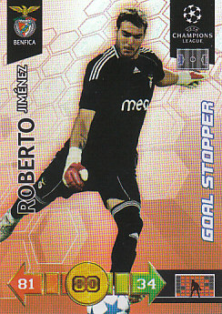 Roberto Jimenez SL Benfica 2010/11 Panini Adrenalyn XL CL Goal Stopper #72