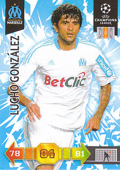 Lucho Gonzalez Olympique Marseille 2010/11 Panini Adrenalyn XL CL #181