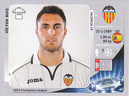 Victor Ruiz Valencia CF samolepka UEFA Champions League 2012/13 #395
