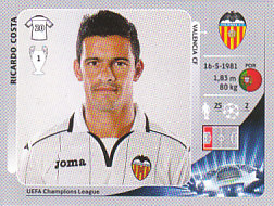 Ricardo Costa Valencia CF samolepka UEFA Champions League 2012/13 #396