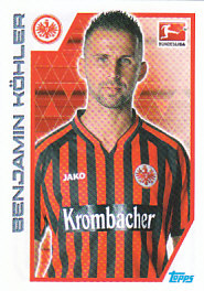 Benjamin Kohler Eintracht Frankfurt samolepka Topps Bundesliga 2012/13 #79
