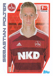 Sebastian Polter 1. FC Nurnberg samolepka Topps Bundesliga 2012/13 #257