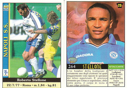 Roberto Stellone SSC Napoli Mundicromo Calcio 2001 Ultima Ora I #264err