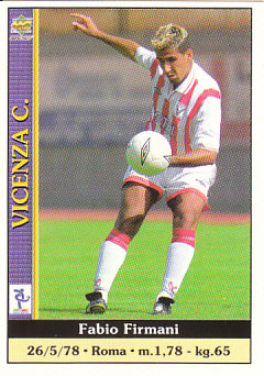 Fabio Firmani Vicenza Mundicromo Calcio 2001 #424