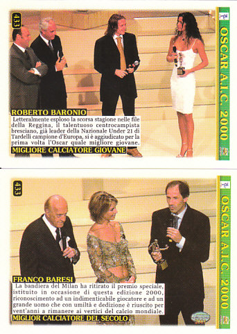Franco Baresi/Roberto Baronio Oscar Mundicromo Calcio 2001 #433