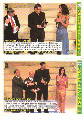 Francesco Totti/Francesco Toldo Oscar Mundicromo Calcio 2001 #434