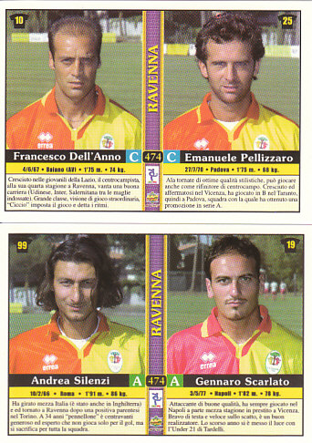 Francesco Dell'Anno/Emanuele Pellizzaro/Andrea Silenzi/Gennaro Scarlato Ravenna Mundicromo Calcio 2001 #474