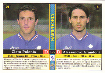 Cleto Polonia/Alessandro Grandoni/Gaetano Vasari/Davide Dionigi Sampdoria Mundicromo Calcio 2001 #479