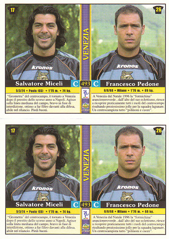 Pierluigi Brivio/Gianluca Luppi/Salvatore Miceli/Francesco Pedone Venezia Mundicromo Calcio 2001 #493