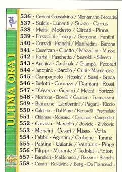 Check List Mundicromo Calcio 2001 Ultima Ora I #496