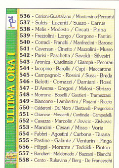 Check List Mundicromo Calcio 2001 Ultima Ora I #496