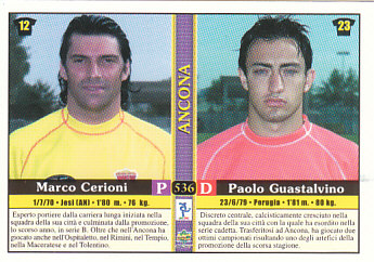 Marco Cerioni/Paolo Guastalvino/Francesco Montervino/Maurizio Peccarisi Ancona Mundicromo Calcio 2001 Ultima Ora I #536